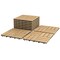10 Piece Brown Acacia Wood Interlocking Floor Tiles with PVC Base, Anti-Slip Durable Design